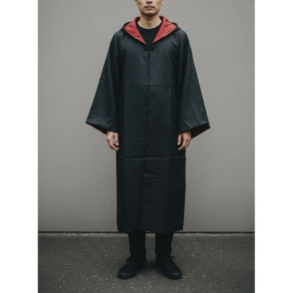Other - Black & Red Hooded large Cloak Robe With Satin Lining For Cosplay Or Costume Use